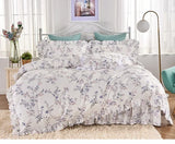 Garden Flower Print King Size Bedding Set Ruffle Duvet Cover Bed Sheet Princess Bed Linens Bedding Set Queen Comforter Sets