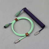 LANO USB-C to Type-C Coiled Cable Gamer Keyboard Custom Coil Type USB C Cable With Detachable Pilot Connector
