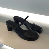 Summer Cover Toe Women Mules Slippers Elegant Slip On Singbacks Slides Ladies Outdoor Street Style Sandalias