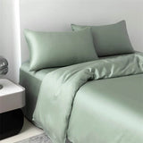 100% Mulberry Silk Bedding Set High End Silk Bed Sheets Set Luxury Smooth Duvet Cover Set Single Double Queen King Size Bedsheet