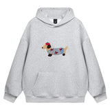 2026 Womens Casual Dog Print Hooded Sweatshirt Loose Long Sleeve O Neck Solid Color With Pockets Fashion Spring Summer Outwear