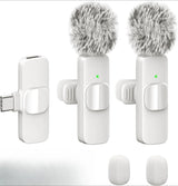Wireless Lavalier Microphone Mini Lapel Noise Cancelling for iPhone 15/16/17 iPad Android Vlogging Interview - Compact Audio Rec