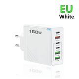 160W USB C Charger Fast Charging PD QC3.0 Wall Charger Adapter For iPhone 16 Samsung S24 Xiaomi Huawei Multi Ports Phone Charger