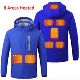Heating Jackets Men Winter Warm Heated Windbreaker 8 Zones Electric Heated Coat Waterproof Coat Plus Size 5XL Outerwear Male