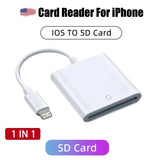 Card Reader for iPhone USB Memory Card Reader Trail Game Camera Viewer SD TF Card Reader Adapter for Camera Samsung Xiaomi iPad