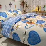 Daisy Printed King Size Duvet Cover Set with Sheets High Quality Washed Cotton Bedding Set Queen Home Bed Sets Comforter Covers
