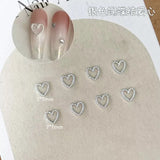 2Sizes Bowtie Love Nail Parts Nail Charms Korea Mini Silver Ribbon Bow tie Alloy Nail Art Accessories 3D Luxury Nail Decorations