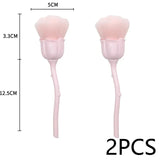 Flower Nail Brush for Manicure Gold Rose Shape Nail Art Brushes Round Small UV Gel Polish Powder Cleaning Tools Nail Accesories