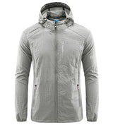 Men's UPF 50+ UV Protection Windbreaker Quick Dry Jacket Outdoor Sun-Protective Thin Hiking Fishing Cycling Hooded Sport Light