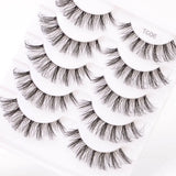 Yiernuo 1/5 Pairs Long Transparent Band Vegan Eyelash D Curl Russian Eyelashes Clear Band Lashes Invisible Band Lashes