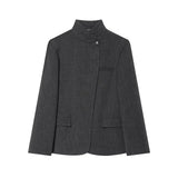 MUJER Women's Tailoring Blazers Vintage Office Blazer Woman Faux Wool Coats for Women Streetwear Outerwears Fitted Jacket Women