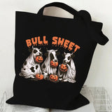 Women's Handbags Spooky Ghost Halloween Gift Canvas Shopping Bag Pumpkin Cute Ghost Halloween Tote Bags Retro Skeleton Handbags