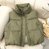 2026 New Women Winter Warm Waistcoat Ladies Sleeveless Stand Collar Coats Warm Outerwear Casual Lightweight Puffer Vest Jackets