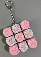 Cute Cat Claw Keychain 9 Keys Keyboard Decompression Keyboard DIY Keyboard Keychain For Adult Gifts