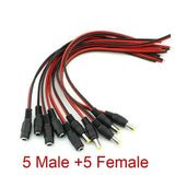 10pcs/Lot Male Female Plug 12V Dc Power Pigtail Cable Jack For Cctv Camera Connector Tail Extension DC Wire