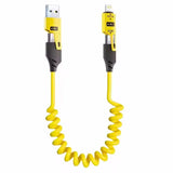 4 in 1 65W Spring Short Data Cable 6A USB Type C Spring Telescopic Quick Charger Wire Spring USB Cable for iPhone 16 15 14 13
