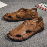Summer Men Sandals Genuine Leather Mens Casual Shoes Outdoor Men Leather Sandals for Men Beach Shoes Roman mens Shoes