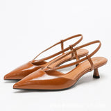 Sexy Pointed Toe Kitten Heel Women Pumps 2026 V Strap Design Elegant Backless High Heels For Ladies Fashion Designer Dress Shoes