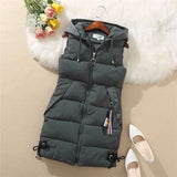 2023 New Autumn Women Vest Winter Puffer Parkas Coat Casual Pocket Hooded Waistcoat Female Sleeveless Jacket  Outerwear