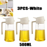 Olive Oil Spray Bottle for Oil Bottle Pouring for Cooking Oil Spices Camping Dispenser with Automatic Lid Spice Shaker