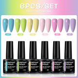 Color Block Series | Glossy Nails 0.24 oz Trendy Candy Foam Gel Semi-Permanent Nail Art Drip LED Nail Salon DIY Nail Art Gel Sea