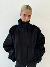 Fashion Oversize Lapel Suit Jacket Women Casual Single Button Pockets Female Coat 2025 Summer New Half Sleeve Jackets Streetwear