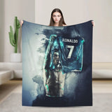 CR7  Football Soccer Blanket Ronaldos Flannel Funny Warm Throw Blanket for Bedding Lounge Decoration