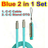 USB Type C Flat Phone Charger Fast Charging Cable C Kick Cable Stand Invisible Support Foldable Holder Charge Bracket For iPhone