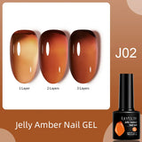 LILYCUTE 7ML Jelly Amber Gel Nail Polish Brown Crystal Translucent Dull Color Nail Art Gel Semi Permanent UV Gel Polish Varnish