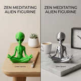 Meditating Alien Ornament, Sci-Fi Style, Collectible Figurine, Home Desk Decoration, Creative Sculpture