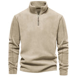 AIOPESON Brand Quality Thicken Warm Fleece Jacket for Men Zipper Neck Pullover Men's Sweatshirt Soft Shell Mens Jacket