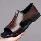 Brand Man Sandals Designer Fashion Leather Casual for Men Summer Comfortable Beach Slippers Outdoor Non-slip Men Sandalias 2026