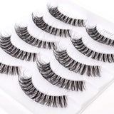 Yiernuo 1/5 Pairs Long Transparent Band Vegan Eyelash D Curl Russian Eyelashes Clear Band Lashes Invisible Band Lashes