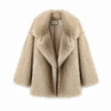 Neo Mint Ins Hot Fashion Girls Oversized Gradient Fur Coat Women 2024 Winter Thick Warm Outerwear Fluffy Faux Fox Fur Jacket