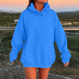 Women's Hoodies Pullover Spring Autumn Casual Hoodie 2026 Sweatshirts Solid Color Hoodies Oversize Black Sweatshirt Women Top