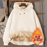 2024 Autumn and Winter New Hooded Lamb Fleece Hoodie Solid Color with Thick Fleece for Men and Women, Warm and Casual Versatile
