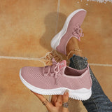 Women's Shoes Ladies Outdoor Casual Sneakers Breathable Knit Upper Lightweight Comfortable Anti Slip Soft Walking Shoes