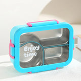 JUSTINLAU 304 Stainless Steel Lunch Box Compartment Leak-proof Student Office Workers Bento Box with Tableware Food Container