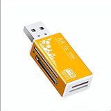 Alloy Card Reader 4 Ports USB2.0 Micro SD TF M2 MS Pro Duo MMC SDHC DV Phone Camera Memory Card Adapter with LED Indicator
