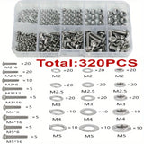 Hex Nuts and Bolt Set - 320 pieces/120 pieces, durable M2 - M5 metric size, universal hardware kit for DIY projects and repairs