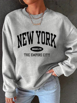 Women's Casual USA Print Pullover Sweatshirt Geometric Design Long Sleeve Round Neck Machine Washable Regular Fit for Autum