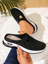 Women's Indoor Home Half Slippers, Breathable Vent Design Slip On Summer Casual Footwear, Daily Slip-on Sandals for Household