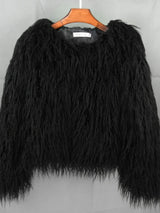 Colorful Warm Faux Women Fur Coat  Black White Pink Plush Coat Female Jacket Fur Autumn Winter Shaggy Outerwear High Street 2025