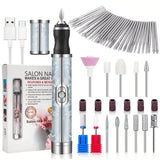 LINMANDA Rechargeable Electric Nail Grinder Nail Polishing Machine Portable Mini Electric Driil Pedicure Kit for Home Salon