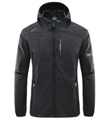 Men's UPF 50+ UV Protection Windbreaker Quick Dry Jacket Outdoor Sun-Protective Thin Hiking Fishing Cycling Hooded Sport Light