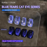 MIANEL Blue Tears Cat Eye Nail Polish Unique Blue Color and Magnetic Powder Create a Dreamy and Romantic Blue Nail Art Effect