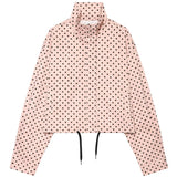HXAO Polka Dot Bomber Jacket Women's Jackets Demi-Season Oversized Long Sleeve Top Outerwear Aviator Plus Size Zip Up Crop Coats