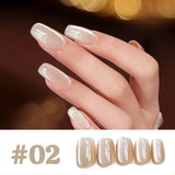1-12pcs WS Hot Style Non-gray Universal White Cat Eye Gel Nail Polish Super Flash White Glass Bead Nail Art Nail Suppies