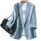 2026 Spring Summer New Temperament Versatile Large Size Women's Small Blazer Coat Loose Elegant FemaleThin  Blazer Jacket 4XL