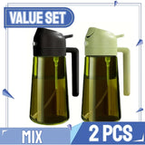 Olive Oil Spray Bottle for Oil Bottle Pouring for Cooking Oil Spices Camping Dispenser with Automatic Lid Spice Shaker